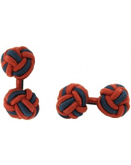 Boutons de manchette boule élastique grenat et bleu marine en gros