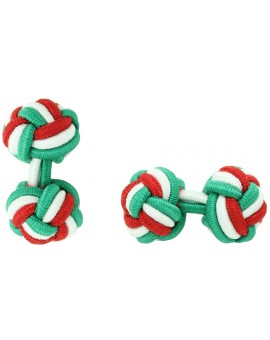 Boutons de manchette boule élastique vert, blanc et rouge en gros