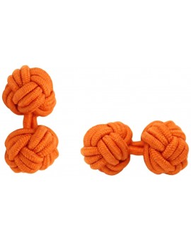 Orange Silk Knot Cufflinks 