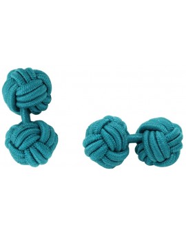 Bottle Green Silk Knot Cufflinks 