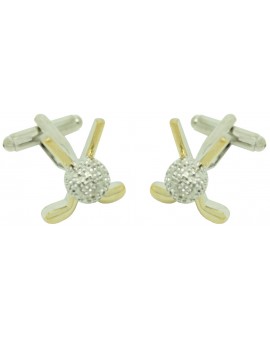 Golden Golf Clubs Cufflinks 