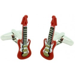 Gemelos para camisa Guitarra Eléctrica Roja 3D al por mayor 