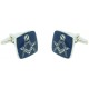 Blue Square Masonry Symbol Cufflinks