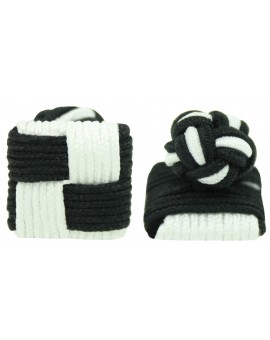 Gemelos Cuadrado Elástico Negro y Blanco 