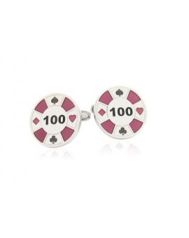Purple Poker Chip Cufflinks 