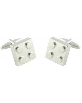 Silver Plated LEGO Brick Cufflinks 