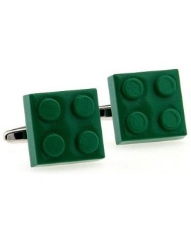 Green LEGO Brick Cufflinks 