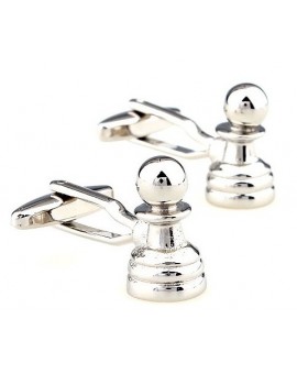 Silver Plated Chess Pawn Cufflinks 