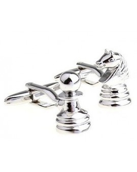 Chess Knight and Pawn Cufflinks 