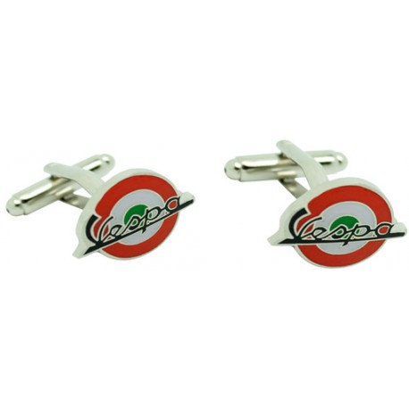Green and Red Italy Mod Vespa Cufflinks