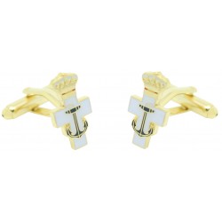 cufflinks of the Cross of Naval Merit with white badge Spain