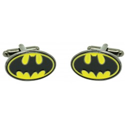 Yellow Batman cufflinks - black