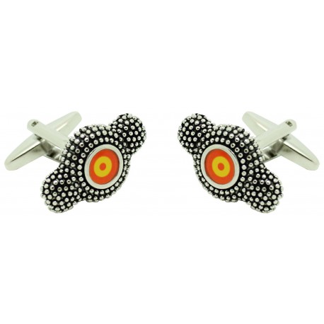Montera cufflinks with roundel airplane flag of Spain