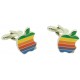 Multicolor apple cufflinks
