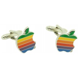 Multicolor apple cufflinks
