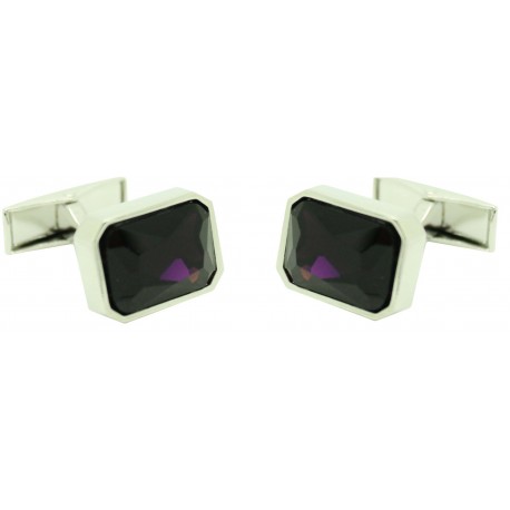 violet square Swarovski Cufflinks