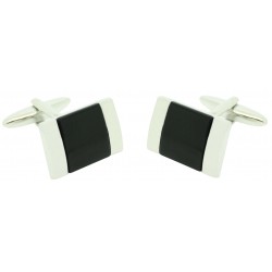 elegant square onix in black cufflinks
