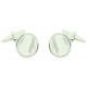 elegant round white pearl cufflinks