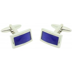 gemelos elegant square blue enamel cateye