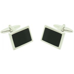 elegant black classic rectangle cufflinks