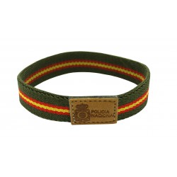 Bracelet with green elastic Spain flag - Policia Nacional wholesale