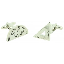 Protractor and Set Square Cufflinks