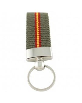 Spanish Flag Green Canvas Keychain