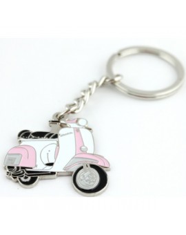 Pink and White Vespa Keychain
