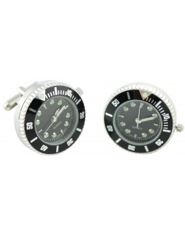 Black Sports Watch Cufflinks 