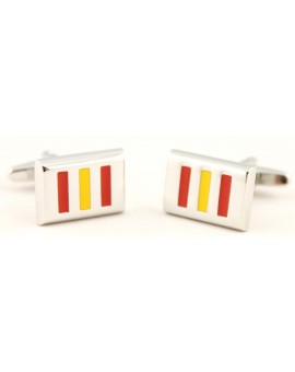 Spain Flag Rectangle Cufflinks 