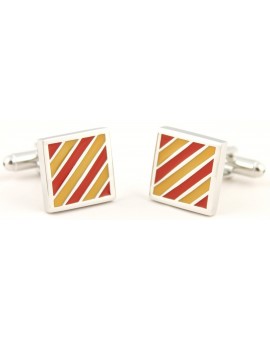 Red and Yellow Square Cufflinks 