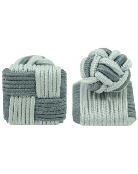 Gemelos Cuadrado Elástico Gris y Gris Claro  	