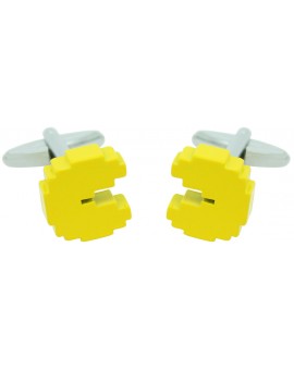3D Yellow Pac-Man Cufflinks