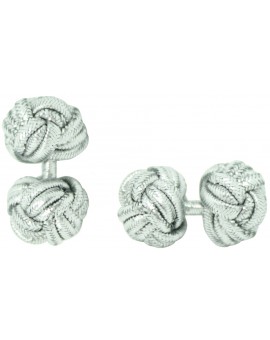 Silver Silk Knot Cufflinks 
