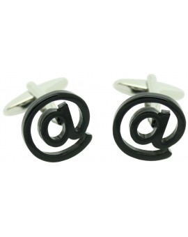 Black At Sign Cufflinks 