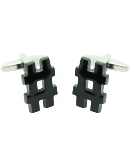 Black Octothorp Symbol Cufflinks 