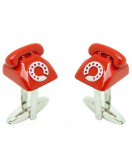 Gemelos telefono fijo rojo para camisa