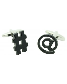 Black At and Octothorp Cufflinks 