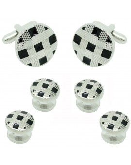 Black Striped Round Smoking Set 