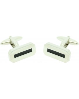 Black Stripe Octagon Cufflinks 
