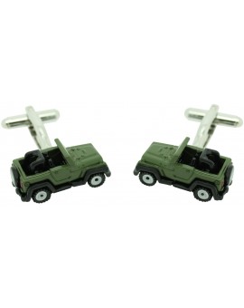 Gemelos Jeep verde willys para camisa