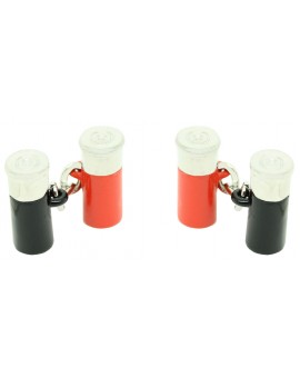 Red and Black Double Gun Cartridge Cufflinks