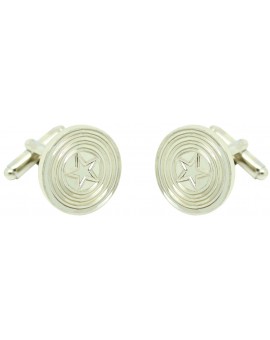 Silver Plated Captain America Shield Cufflinks 