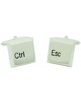 3D Silver Control and Escape Cufflinks 
