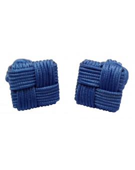 Cobalt Blue Silk Square Knot Cufflinks