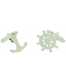  Boat Wheel and Anchor Cufflinks