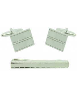 Rectangles Cufflinks and Tie Bar