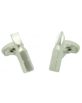 Phillips and Flathead Screwdriver Bit Cufflinks 