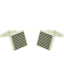 Sterling Silver Square Grid Cufflinks