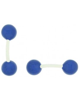 gemelos de camisa redondo azul esmaltado